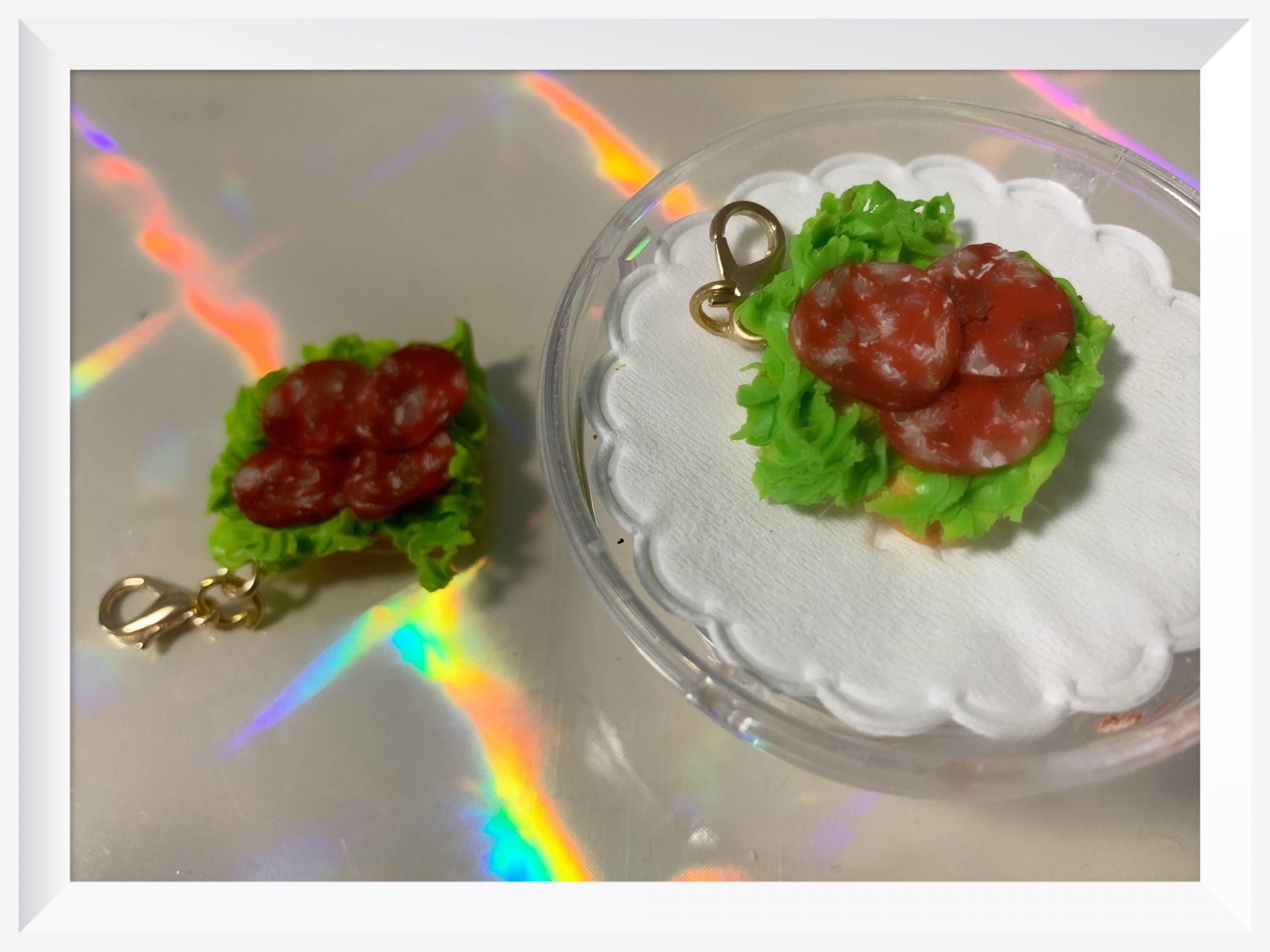 Salami Sandwich Miniatur Anhänger